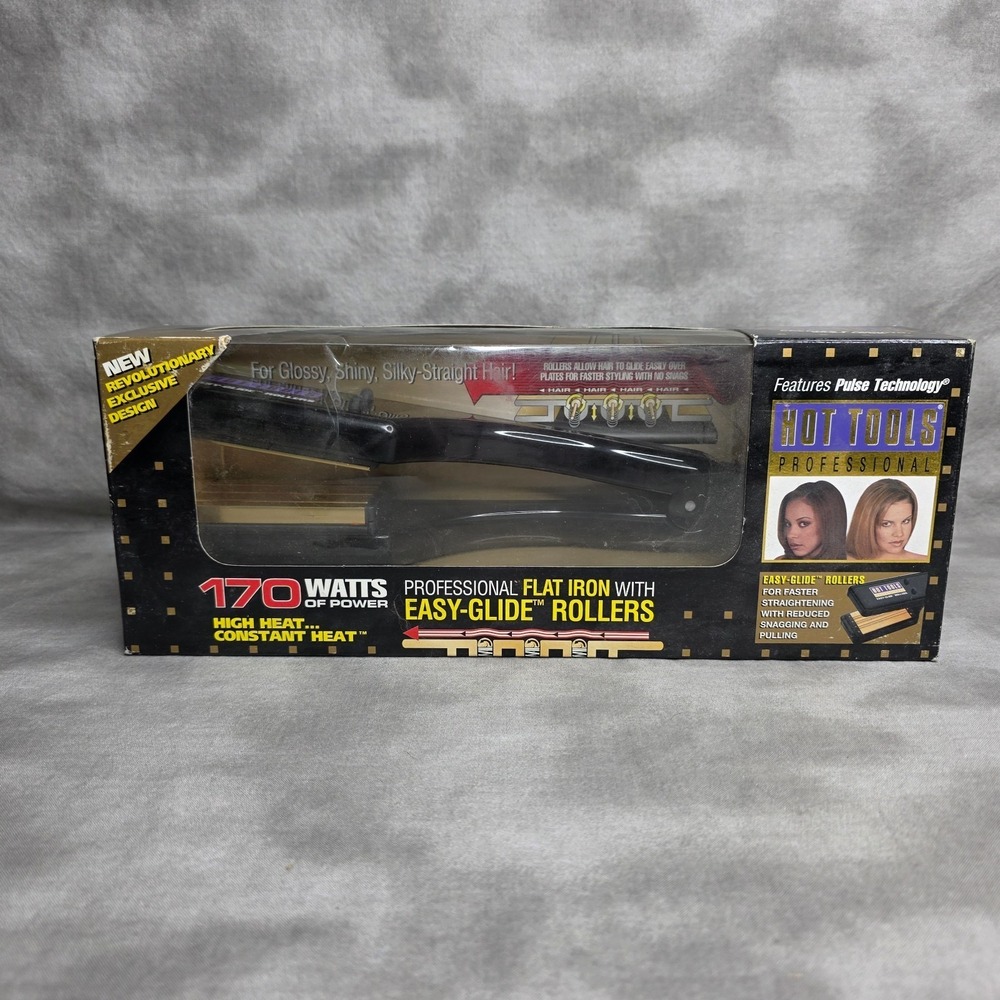 Hot Tools Professional Flat Iron With Easy-Glide Rollers Model 1198 NEW In Box